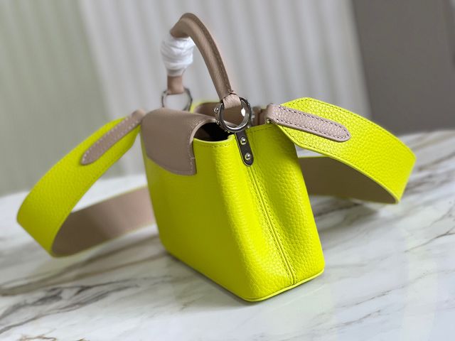 Louis vuitton original calfskin capucines mini handbag M55985 lemon yellow