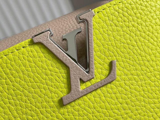 Louis vuitton original calfskin capucines mini handbag M55985 lemon yellow