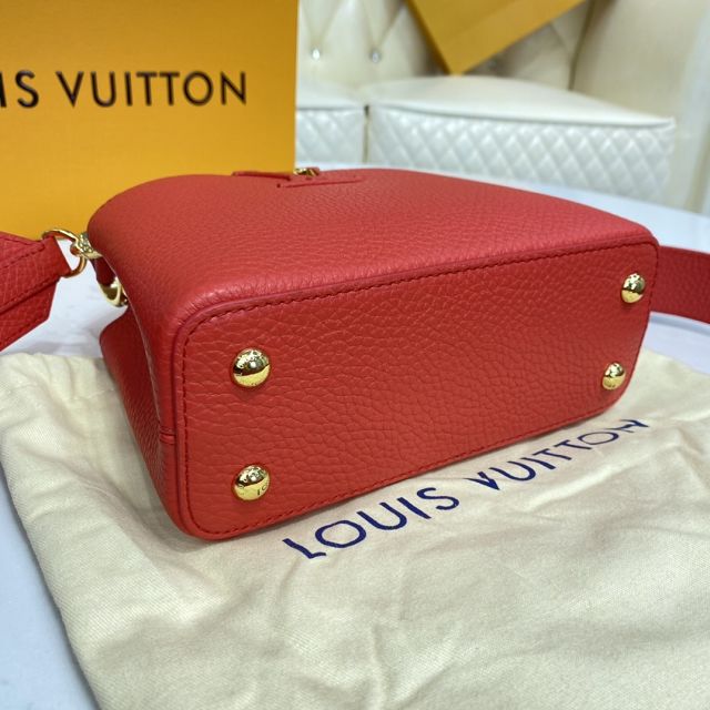 Louis vuitton original calfskin capucines mini handbag M55985 red