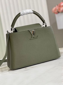 Louis vuitton original calfskin capucines mm handbag M56409 dark green