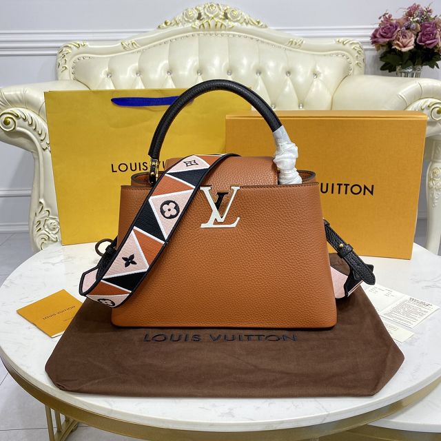 Louis vuitton original calfskin capucines mm handbag M58610 caramel