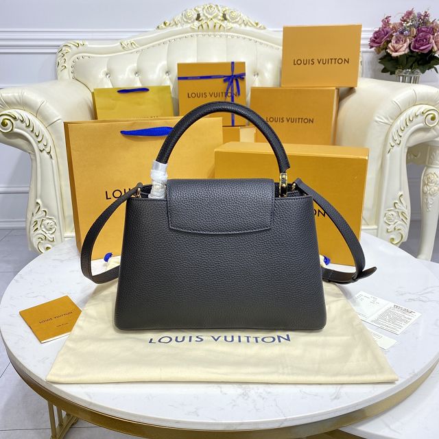 Louis vuitton original calfskin capucines mm handbag M59465 black