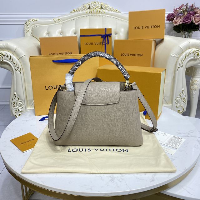 Louis vuitton original calfskin capucines mm handbag M59466 grey