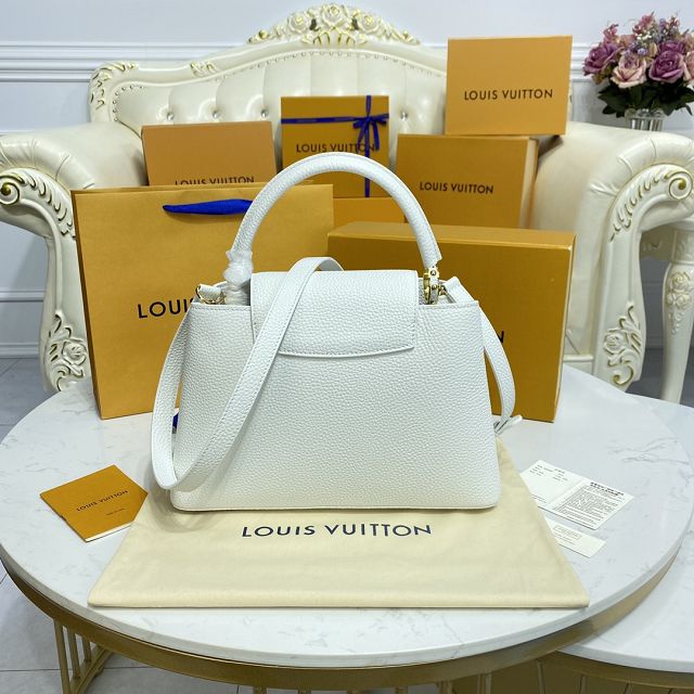 Louis vuitton original calfskin capucines mm handbag M59466 white