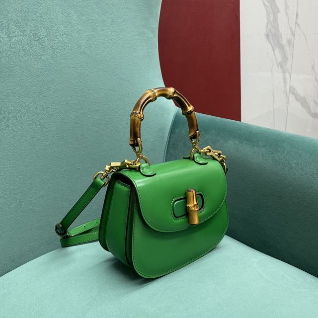 2022 GG original calfskin mini top handle bag 686864 green