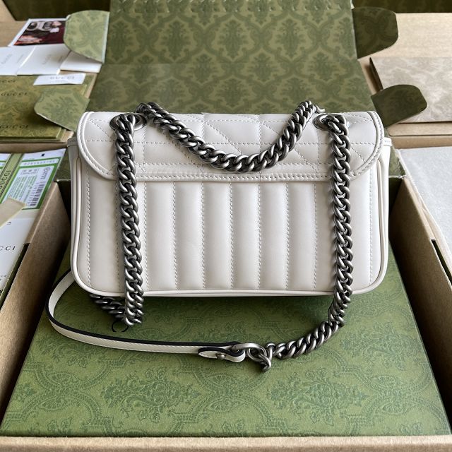 Top GG original calfskin marmont mini bag 446744 white