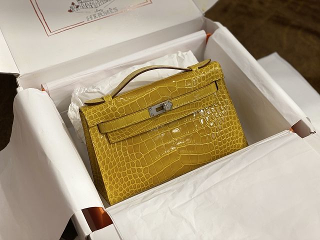 Top hermes handmade 100% crocodile leather mini kelly clutch K220 