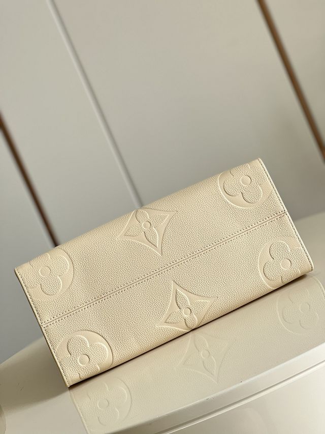 Louis vuitton original embossed calfskin onthego mm M44930 white