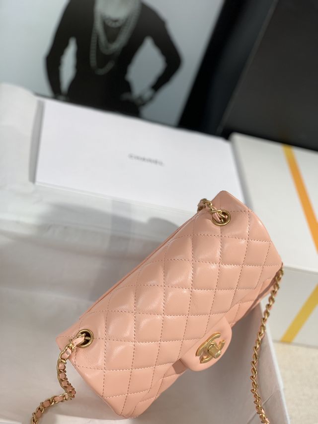 CC original lambskin flap bag AS1787 light pink