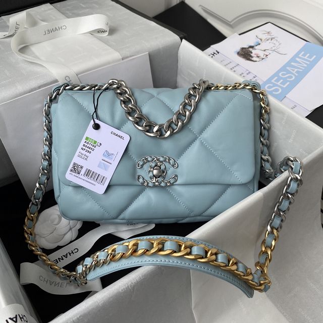 CC original lambskin 19 small flap bag AS1160 light blue