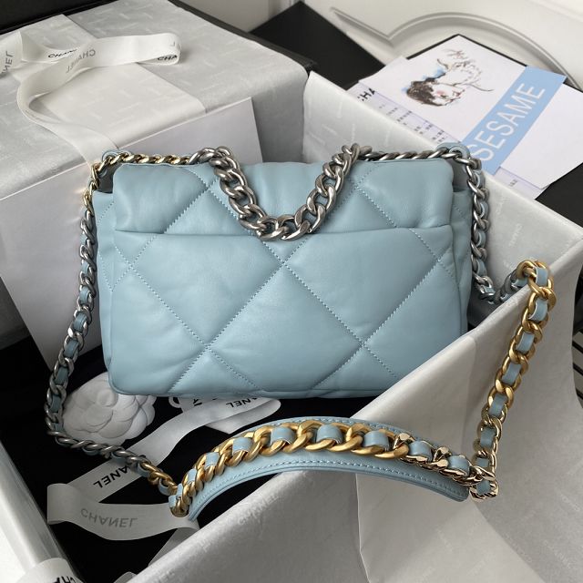 CC original lambskin 19 small flap bag AS1160 light blue