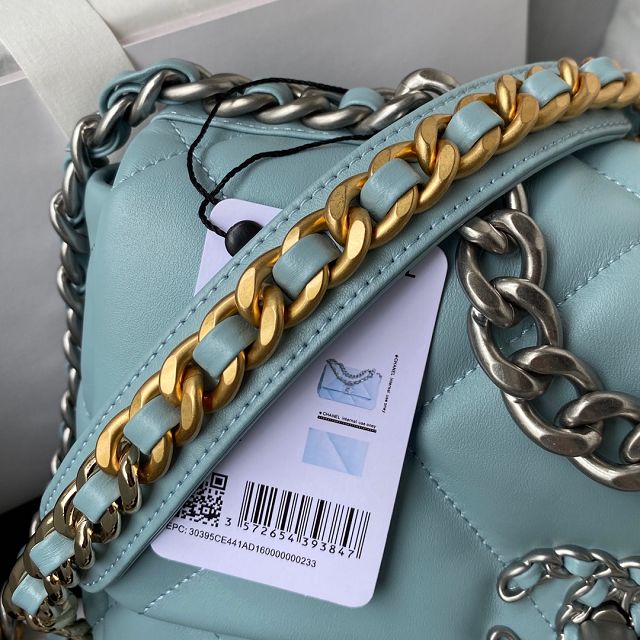 CC original lambskin 19 small flap bag AS1160 light blue