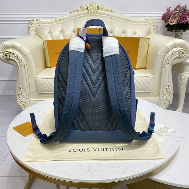 Louis vuitton original calfskin aerogram backpack M57079 blue