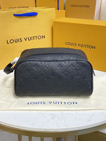 Louis vuitton original calfskin dopp kit toilet pouch M59478 black