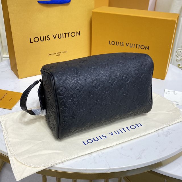 Louis vuitton original calfskin dopp kit toilet pouch M59478 black