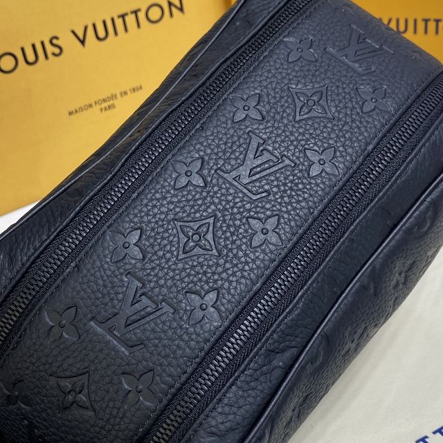 Louis vuitton original calfskin dopp kit toilet pouch M59478 black