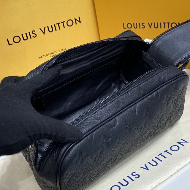 Louis vuitton original calfskin dopp kit toilet pouch M59478 black