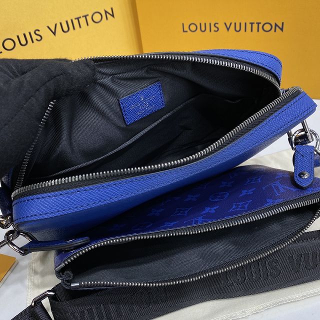 Louis vuitton original canvas dopp kit toilet pouch M30849 blue