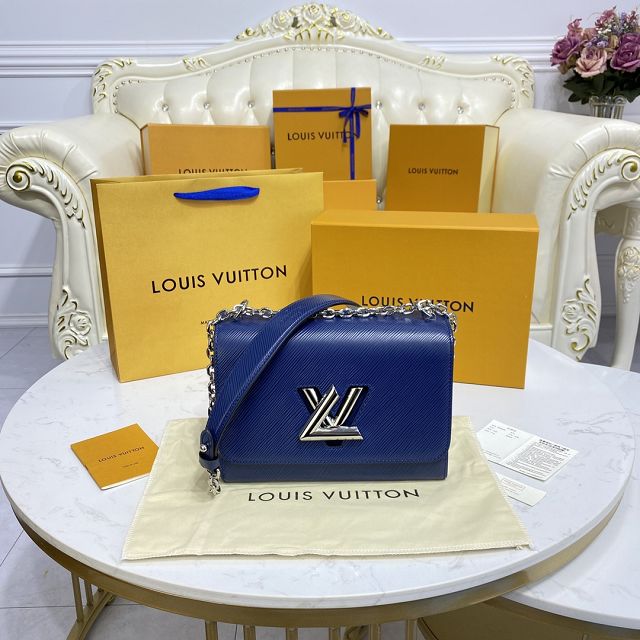 Louis vuitton original epi leather twist mm M50282 blue