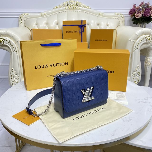 Louis vuitton original epi leather twist mm M50282 blue