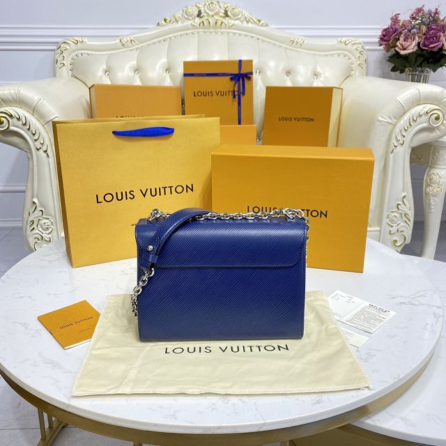 Louis vuitton original epi leather twist mm M50282 blue