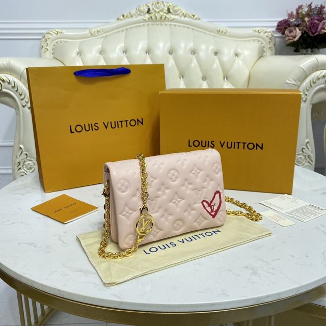 Louis vuitton original lambskin pochette coussin M80742 pink