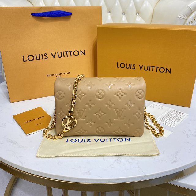 Louis vuitton original lambskin pochette coussin M80818 apricot