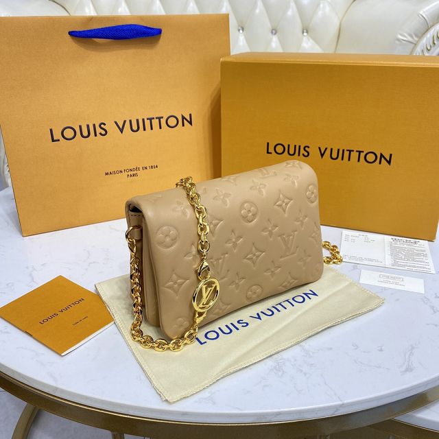 Louis vuitton original lambskin pochette coussin M80818 apricot