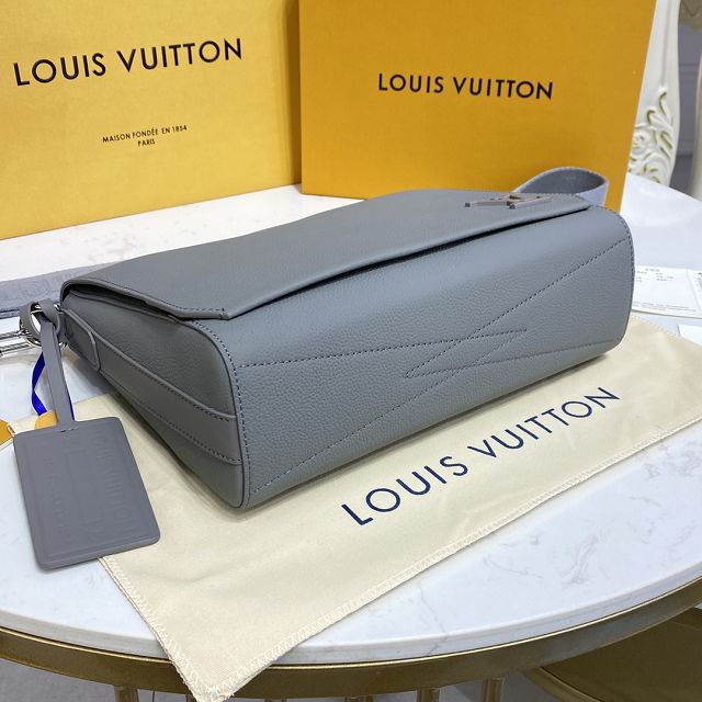 Louis vuitton original calfskin aerogram messenger bag M59327 grey