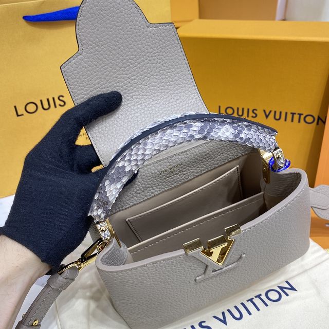 Louis vuitton original calfskin capucines mini handbag M55986 grey