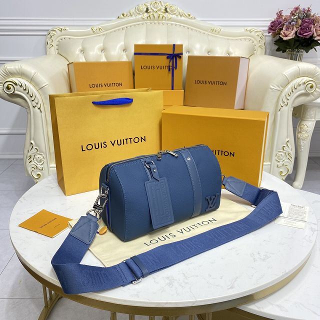 Louis vuitton original calfskin keepall city bag M57082 blue