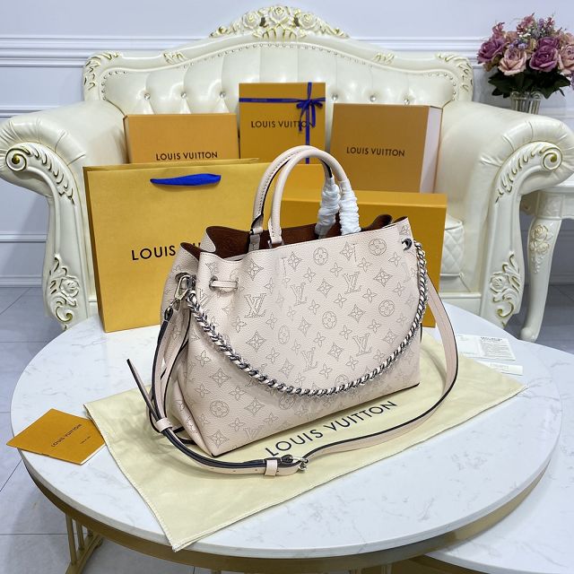 Louis vuitton original mahina leather bella tote bag M59203 beige