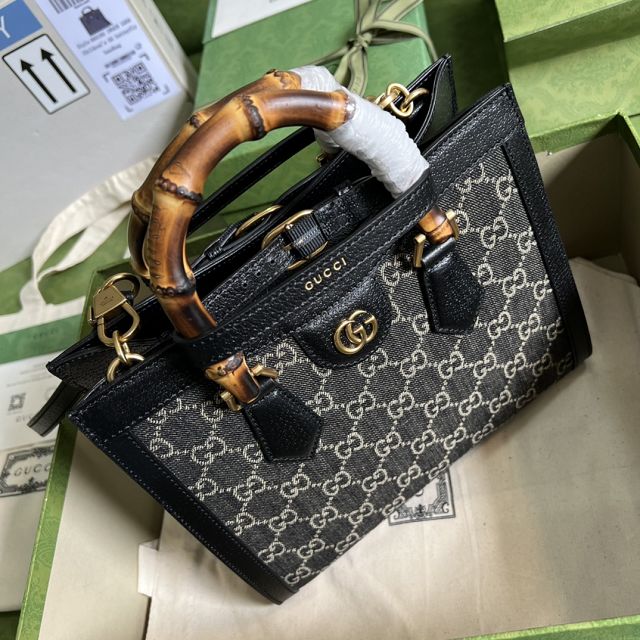 2022 GG original denim diana small tote bag 660195 black