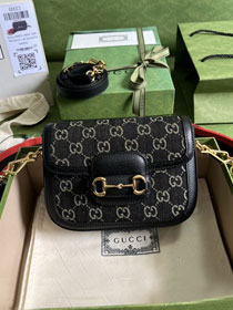 2022 GG original denim horsebit 1955 mini bag 658574 black