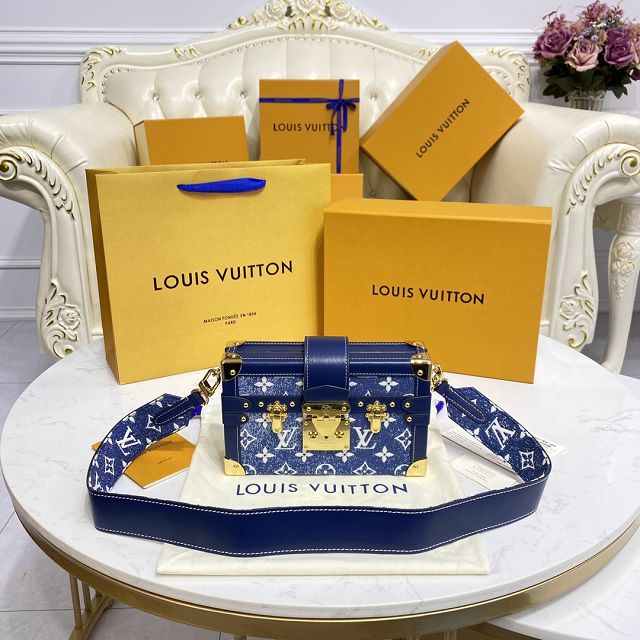 Louis vuitton original denim petite malle M59717 blue