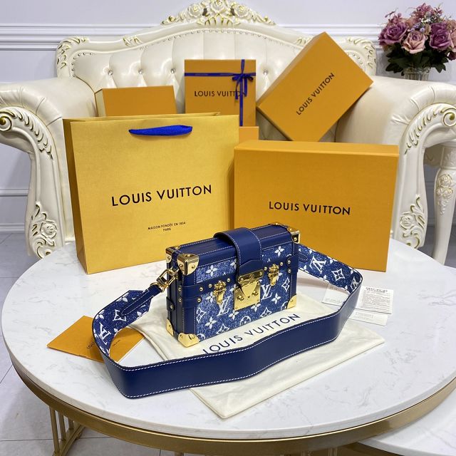 Louis vuitton original denim petite malle M59717 blue