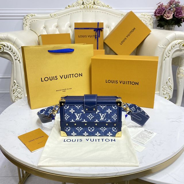 Louis vuitton original denim petite malle M59717 blue