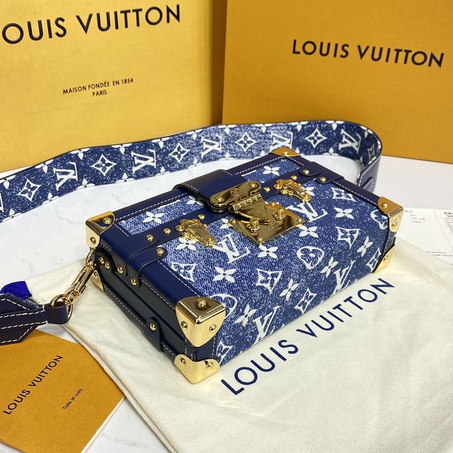 Louis vuitton original denim petite malle M59717 blue