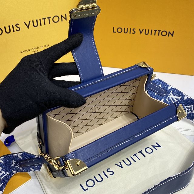 Louis vuitton original denim petite malle M59717 blue