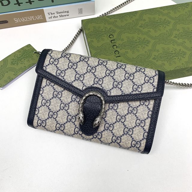 GG original canvas mini chain bag 401231 navy blue