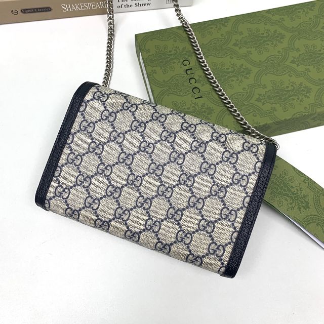 GG original canvas mini chain bag 401231 navy blue