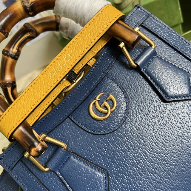 GG original calfskin diana mini tote bag 702732 royal blue