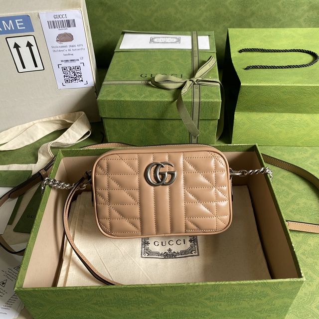 GG original calfskin marmont mini shoulder bag 634936 rose beige