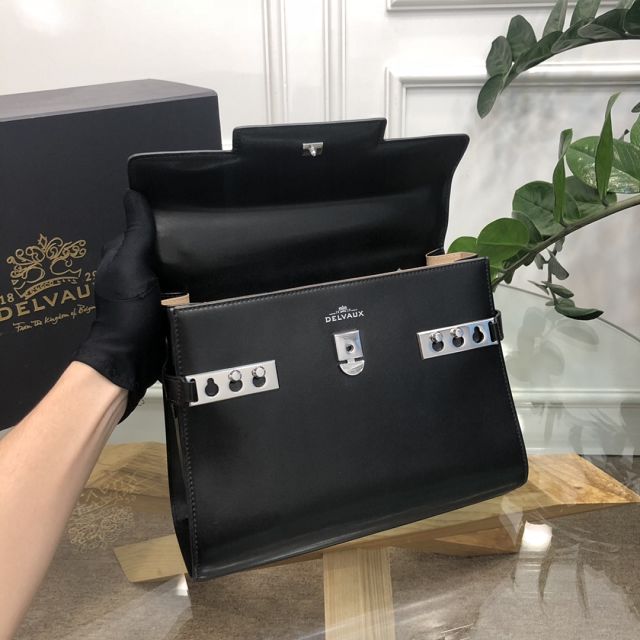 Delvaux original box calfskin tempete medium bag AA0562 black