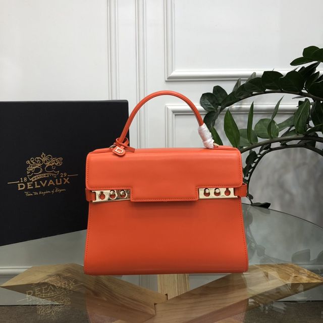 Delvaux original box calfskin tempete medium bag AA0562 orange