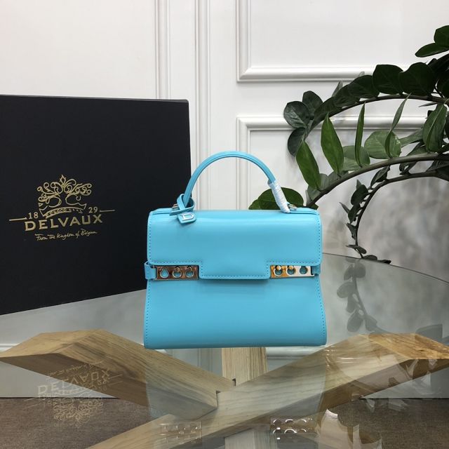 Delvaux original box calfskin tempete pm bag AA0505 blue