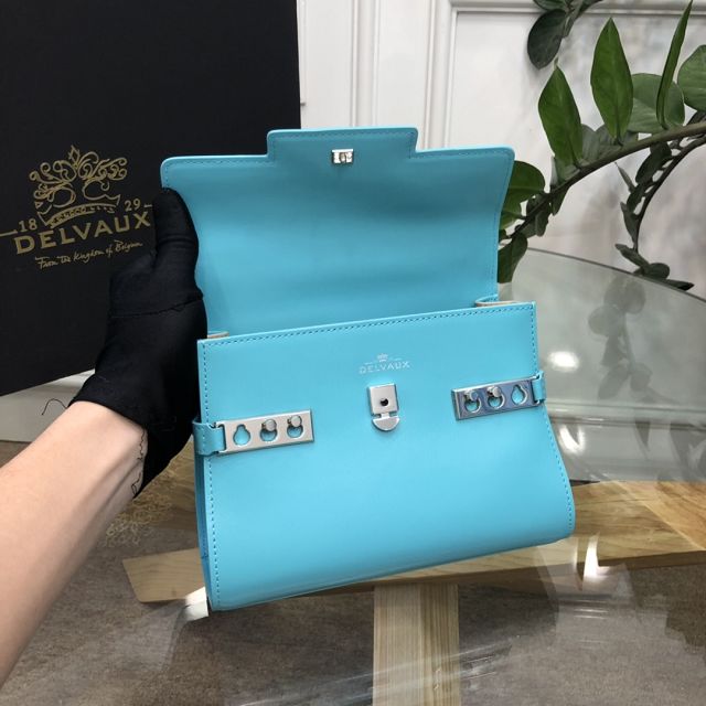 Delvaux original box calfskin tempete pm bag AA0505 blue