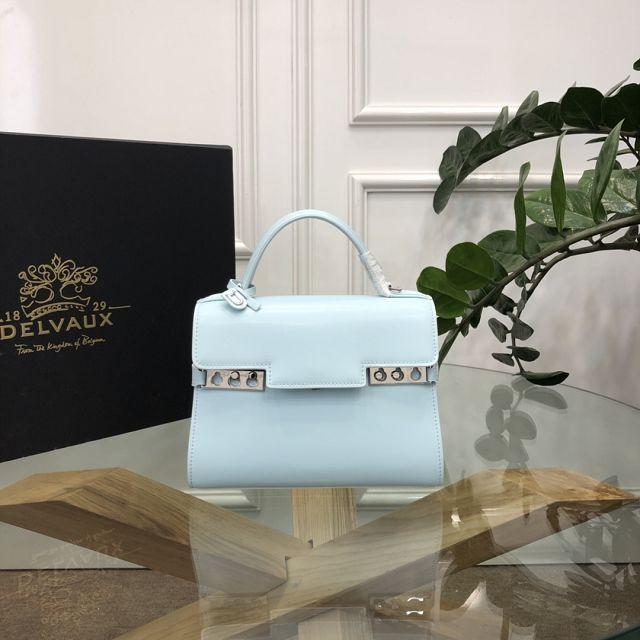 Delvaux original box calfskin tempete pm bag AA0505 ice blue