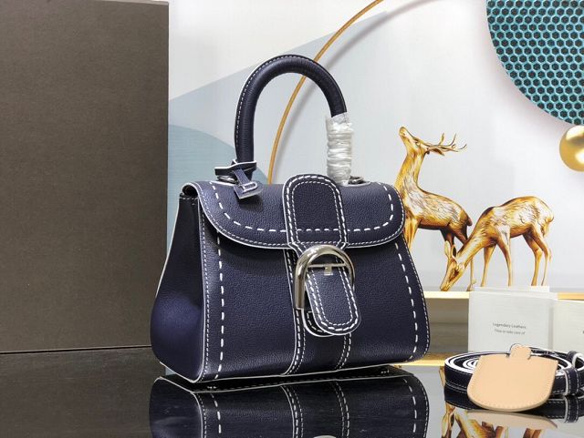 Delvaux original grained calfskin brillant mini bag AA0406 dark blue