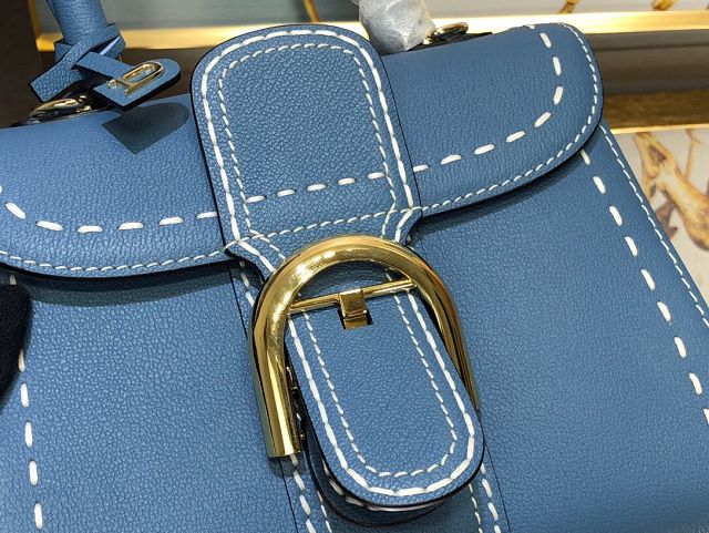 Delvaux original grained calfskin brillant mini bag AA0406 denim blue